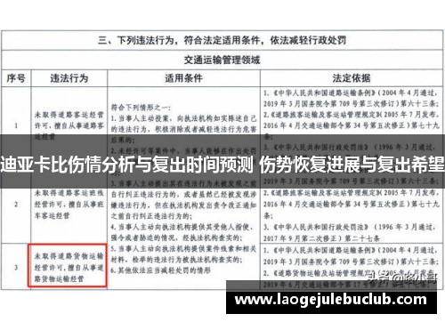 迪亚卡比伤情分析与复出时间预测 伤势恢复进展与复出希望